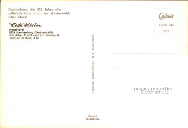 Hachenburg Westerwald Cafe Klein am Alten Markt – Bild 2