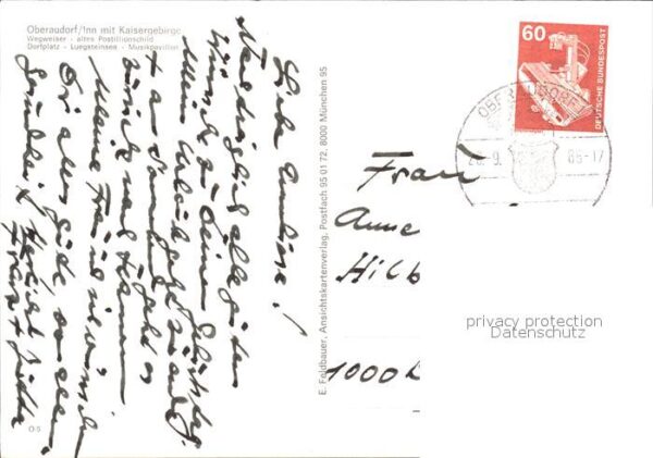 Oberaudorf Wegweiser Postillionenschild Dorfplatz – Bild 2