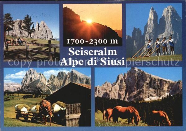 Seiser Alm Dolomiten Dolomiten Schierngebiet Alphornbläser
