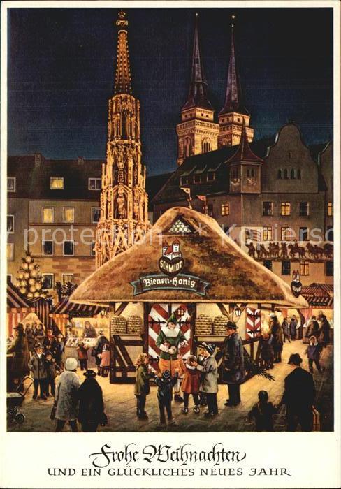 Nuernberg Weihnachtskarte mit Christkindles Markt