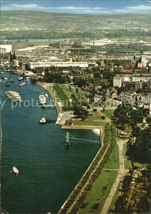 Andernach Fliegeraufnahme Rheinanlagen