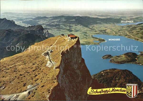 Mondsee Salzkammergut Fliegeraufnahme Schafberggipfel mit Ber