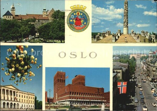 Oslo Norwegen Rathaus Parkanlagen Ortspartien