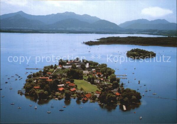 Chiemsee Fliegeraufnahme Fraueninsel Krautinsel
