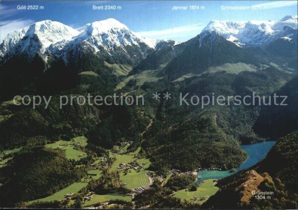 Koenigsee Berchtesgaden Fliegeraufnahme mit Grünstein