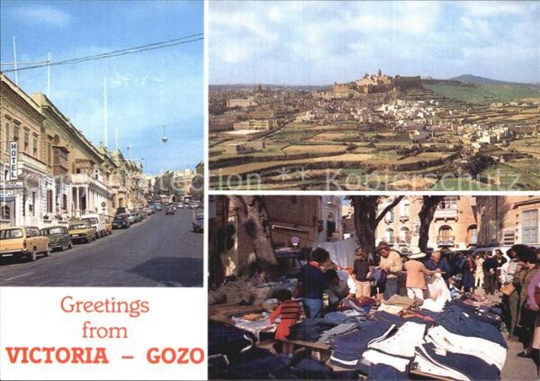Gozo Malta Victoria Fliegeraufnahme Markt