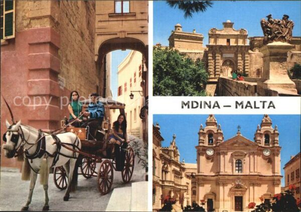 Mdina Malta Kirche Pferdekutsche