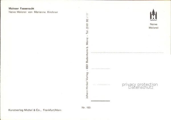 Mainz Rhein Fassenacht Künstlerkarte Marianne Kirch – Bild 2