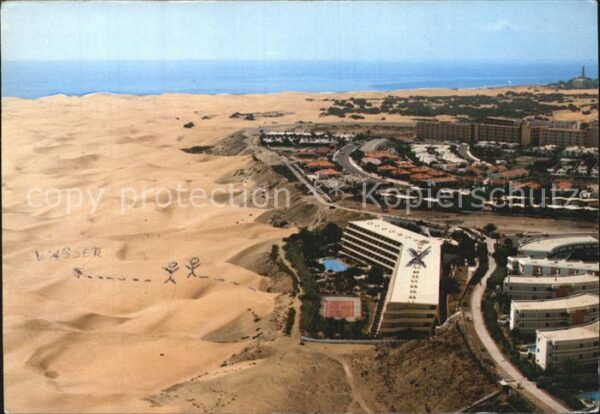 Playa del Ingles Fliegeraufnahme Apartamentos Santa Moni
