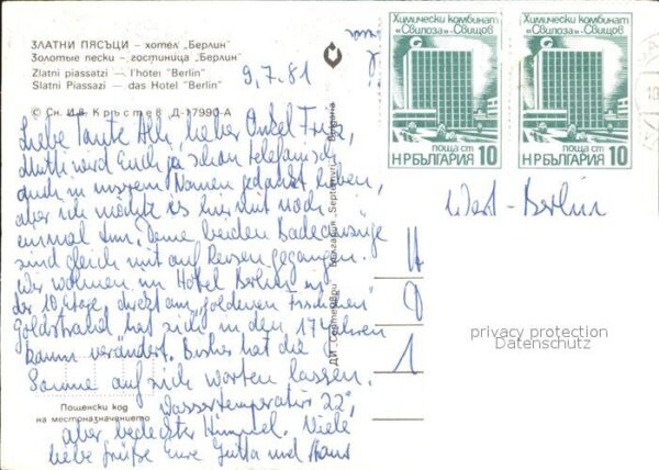 Slatni Pjasazi Hotel Berlin Strand – Bild 2