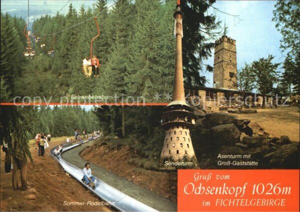 Ochsenkopf Asenturm mit Restaurant Schwebebahn Som
