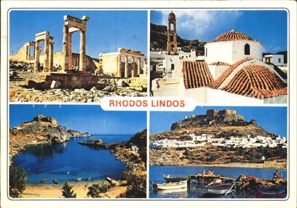 Lindos Lindo Hafen Strand Felsen