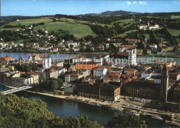 Passau Dreiflüssestadt Fliegeraufnahme mit Don