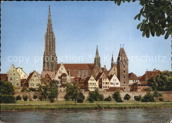 Ulm Donau mit Münster und Metzgerturm