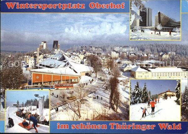 Oberhof Thueringen Skigebiet Rodelbahn Hotel-Panorama Scha