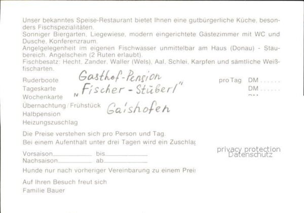 Gaishofen Gasthaus Pension Ficher-Stüberl – Bild 2