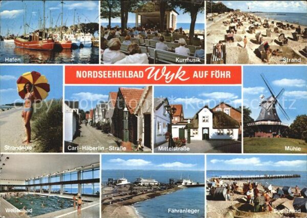 Wyk Foehr Hafen Strand Mühle Mittelstrasse Carl-H