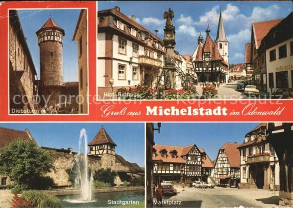 Michelstadt Diebstrum Marktplatz Rathaus Stadtgarte