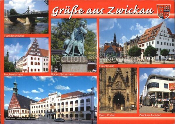 Zwickau Sachsen Paradiesbrücke Robert-Schumann-Denkmal