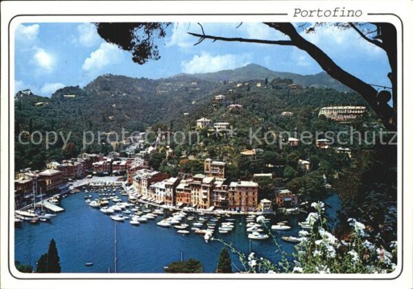 Portofino Liguria Fliegeraufnahme Hafen