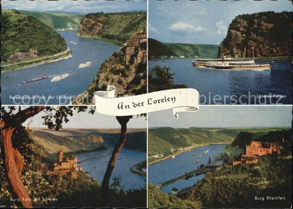 Loreley Lorelei Rheipartien Burg-Rheinfels und Burg-Kat