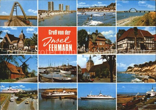 Insel Fehmarn Brücke Strand Hafen Windmühle
