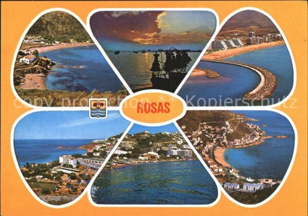Rosas Costa Brava Cataluna Fliegeraufnahme Strand
