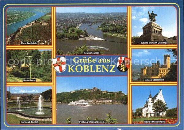 Koblenz Rhein Kaiser-Wilhelm-Denkmal Schloß-Stolzenfe