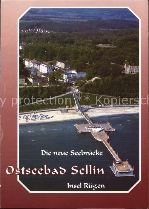 Sellin Ruegen Fliegeraufnahme mit Strand und Seebrück