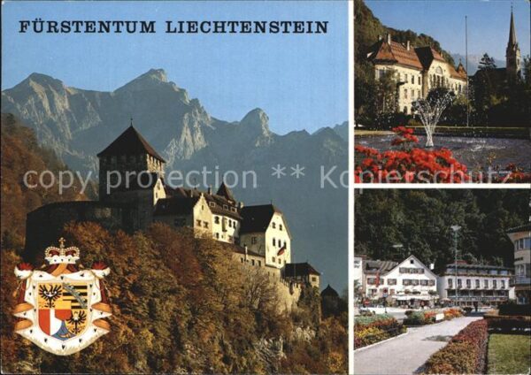 Liechtenstein  Fürstentum Schloss Vaduz Staatswappen