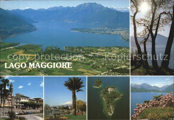 Lago Maggiore Fliegeraufnahme Insel Promenade