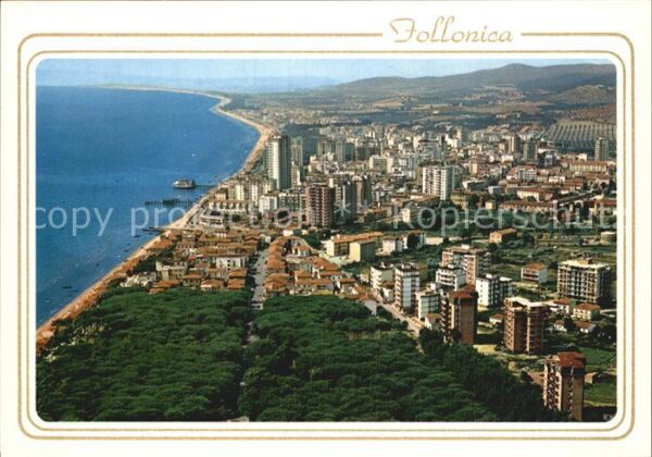 Follonica Fliegeraufnahme mit Strand