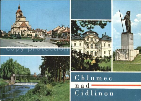 Chlumec Cidlinou Chlumetz Zidlina Denkmal Kirche Partie am Fluss