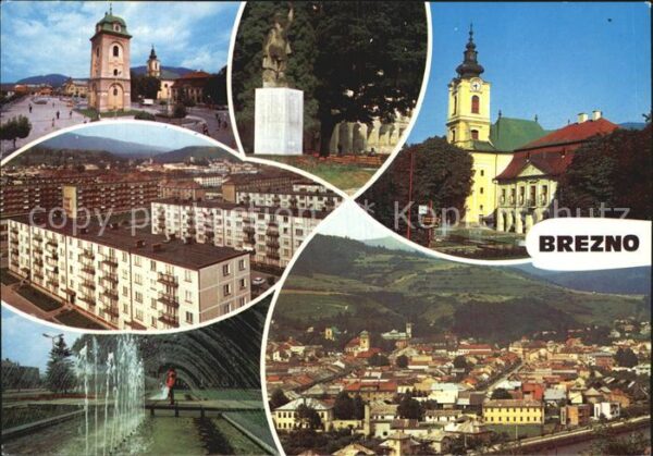 Brezno Fliegeraufnahme Neubauviertel Kirchen