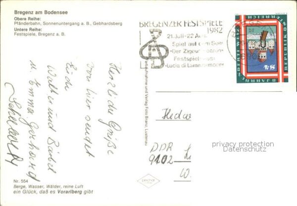 Bregenz Vorarlberg Partie am See Pfänderbahn Bregenzer-Fes – Bild 2