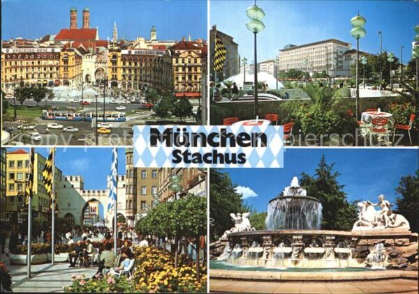 Muenchen Stachus Brunnen Karlsplatz Karlstor Fra