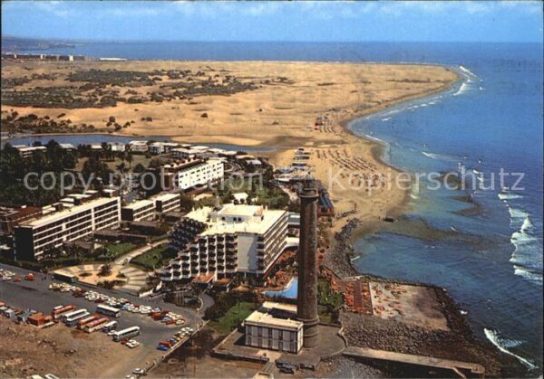 Maspalomas Fliegeraufnahme mit Leuchtturm und Stra