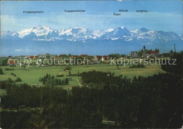Hoechenschwand Fliegeraufnahme mit Eiger Mönch Jungfra