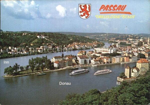 Passau Dreiflüssestadt Donau Inn und Ilz