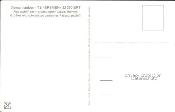 Dampfer Oceanliner TS Bremen – Bild 2