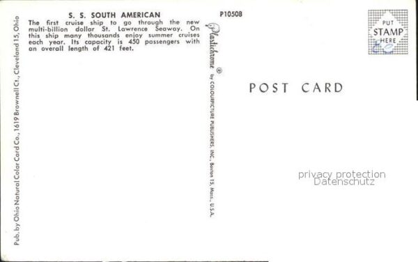 Dampfer Oceanliner S.S. South American – Bild 2