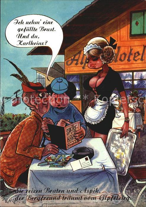 Humor Kellnerin Gefüllte Brust Alpenhotel Sei