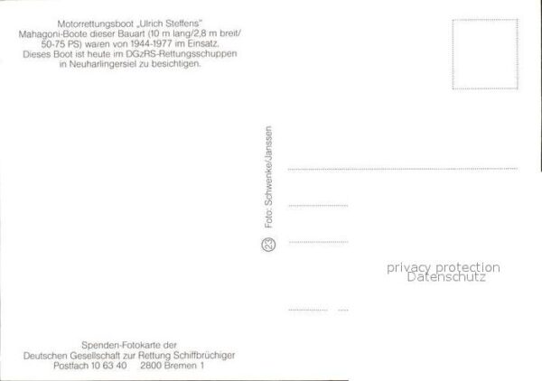 Motorboote Rettungsboot Ulrich Steffens – Bild 2