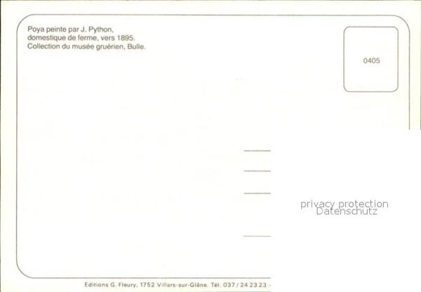 Kuehe Künstlerkarte J. Python Domestique de F – Bild 2