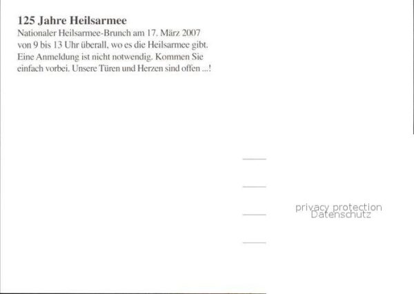 Christentum 125 Jahre Heilsarmee Einladung Brunch C – Bild 2