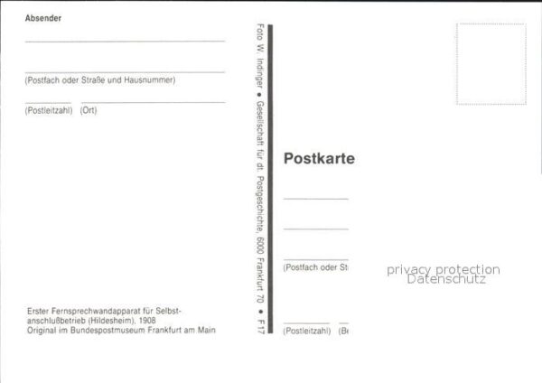 Telefon Fernsprechwandapparat Selbstanschlussbe – Bild 2