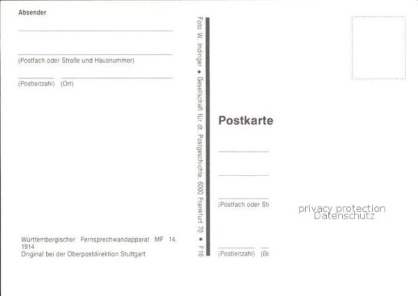 Telefon Württembergischer Fernsprechwandapparat – Bild 2