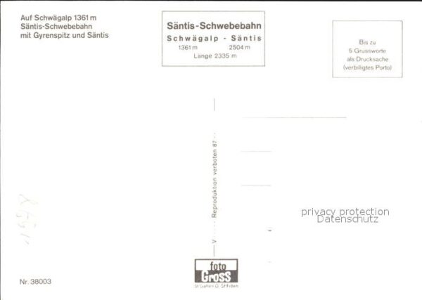 Seilbahn Säntis Schwägalp Gyrenspitz – Bild 2