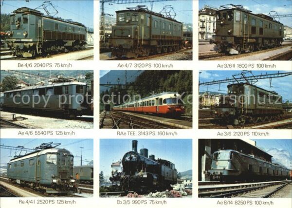 Lokomotive Schweiz Be 4/6 Ae 4/7 RAe TEE Eb 3/5 Re