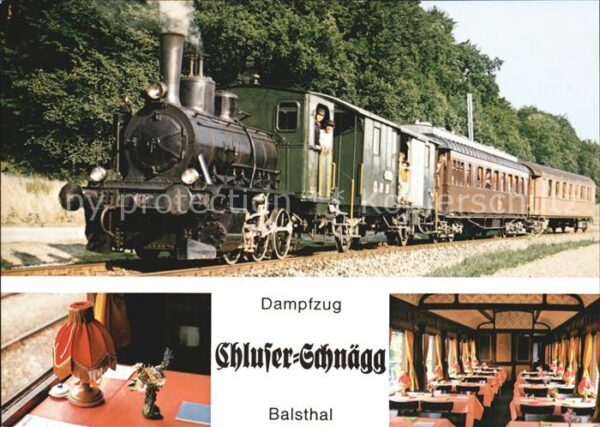 Lokomotive Dampfzug Chluser-Schnägg Speisewagen Si